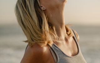 midlife woman looking blissful